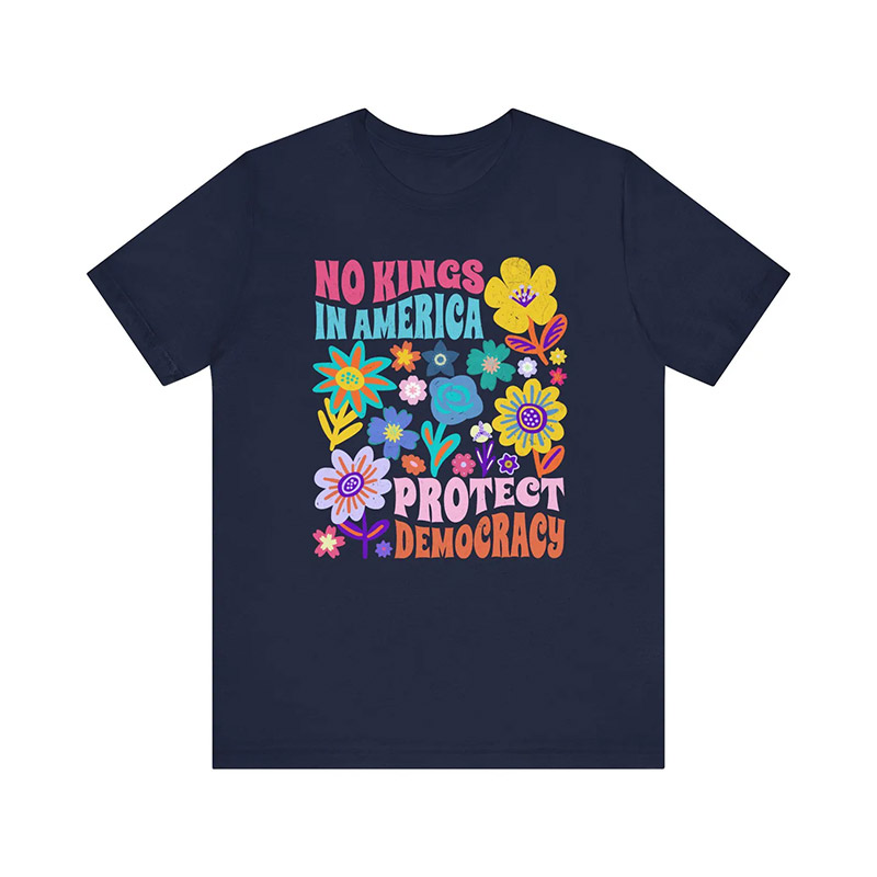 No Kings In America Protect Democracy Floral T-shirt No Kings In America Protect Democracy Floral T-shirt