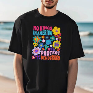 No Kings in America Protect Democracy Floral T shirt