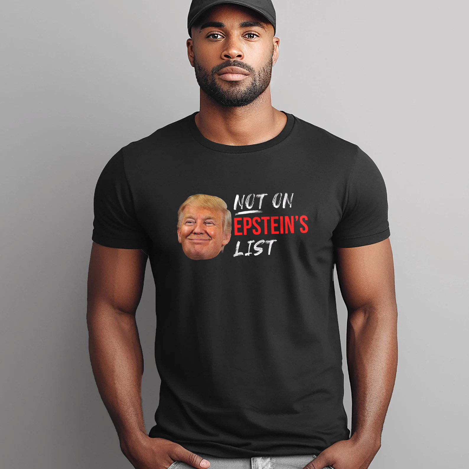 Not On Epstein List Smiley Trump Face T-shirt Not On Epstein List Smiley Trump Face T-shirt