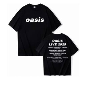 Oasis Live 2025 Schedules 2-sided T-shirt Oasis Live 2025 Schedules 2-sided T-shirt