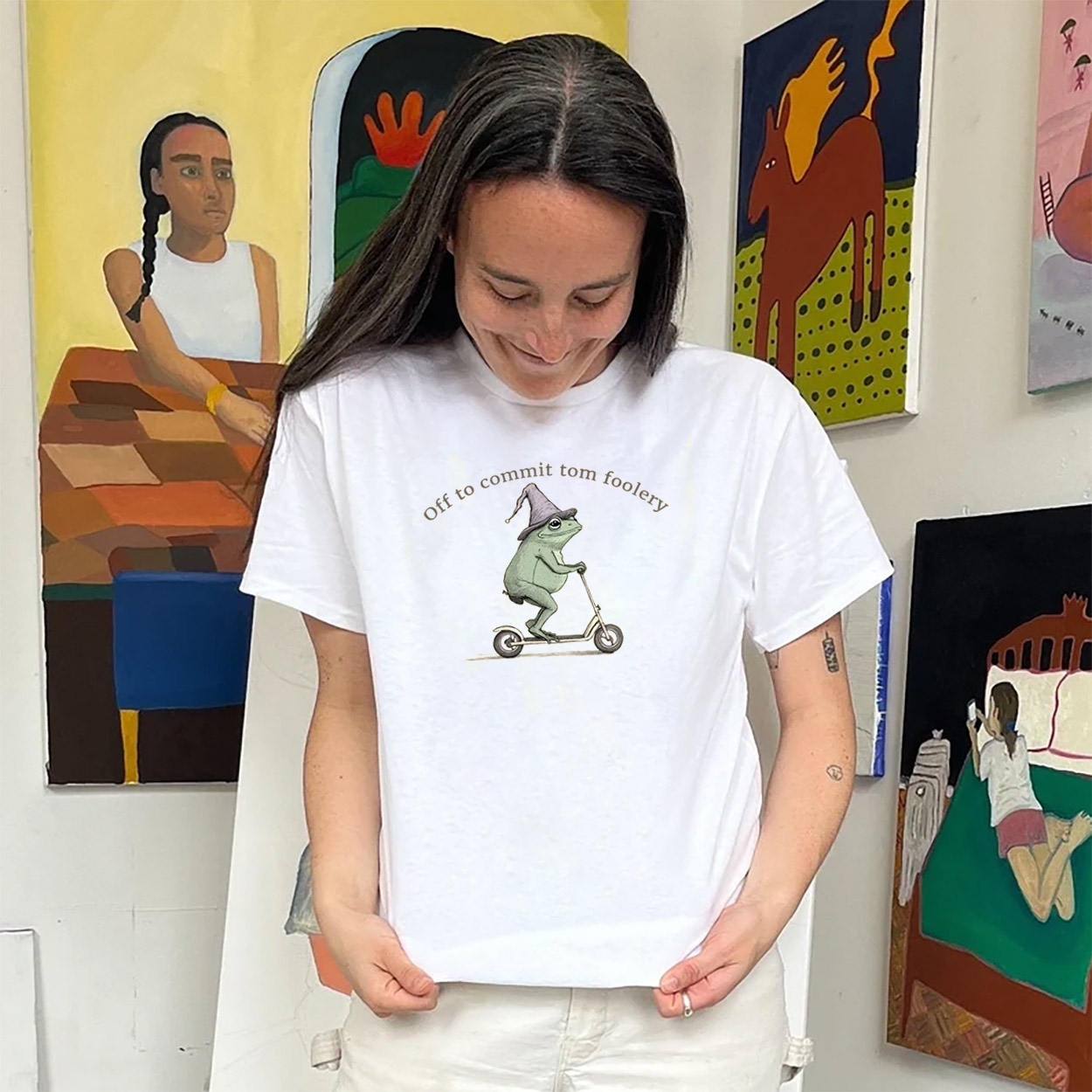 Off To Commit Tom Foolery Weirdcore Frog Meme T-shirt Off To Commit Tom Foolery Weirdcore Frog Meme T-shirt