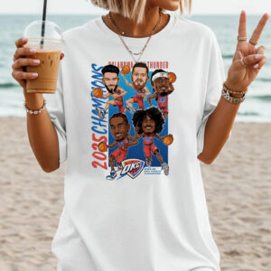 Oklahoma City Thunder 24 2025 NBA Cartoon T shirt