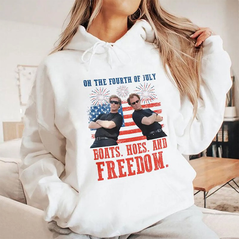 On The Fourth Of July Boats Hoes And Freedom Parody T-shirt On The Fourth Of July Boats Hoes And Freedom Parody T-shirt