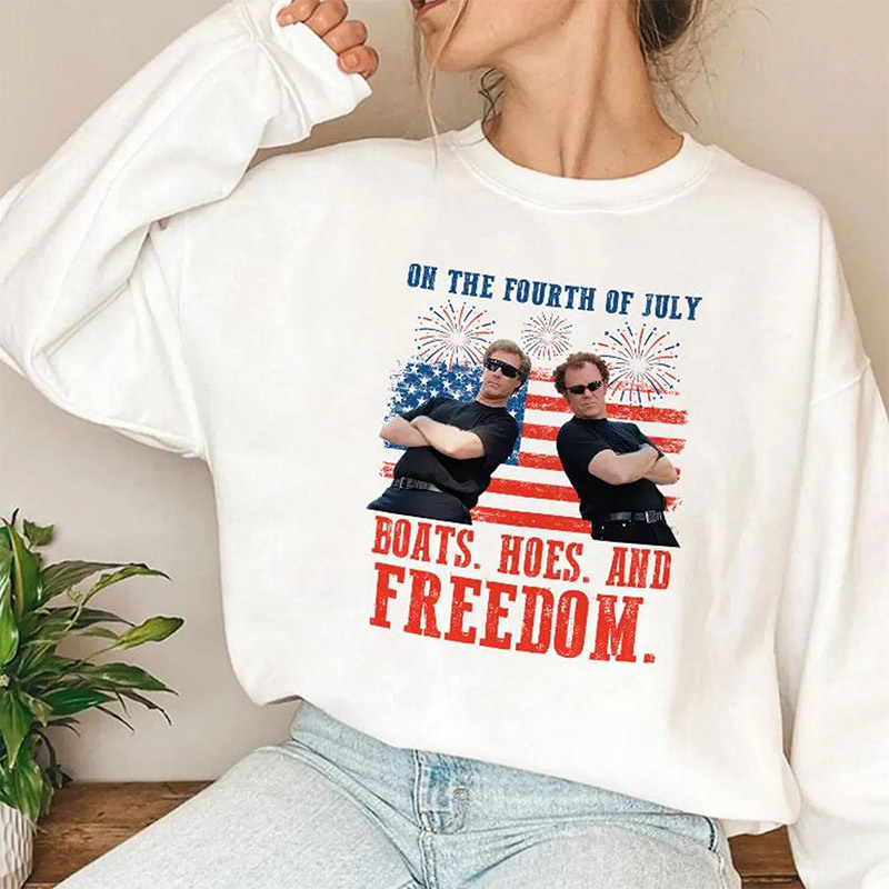 On The Fourth Of July Boats Hoes And Freedom Parody T-shirt On The Fourth Of July Boats Hoes And Freedom Parody T-shirt