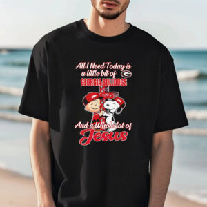 Peanuts Georgia Bulldogs And Jesus T shirt 3
