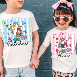 Personalized Boy Girl Back To School T-shirt Personalized Boy Girl Back To School T-shirt