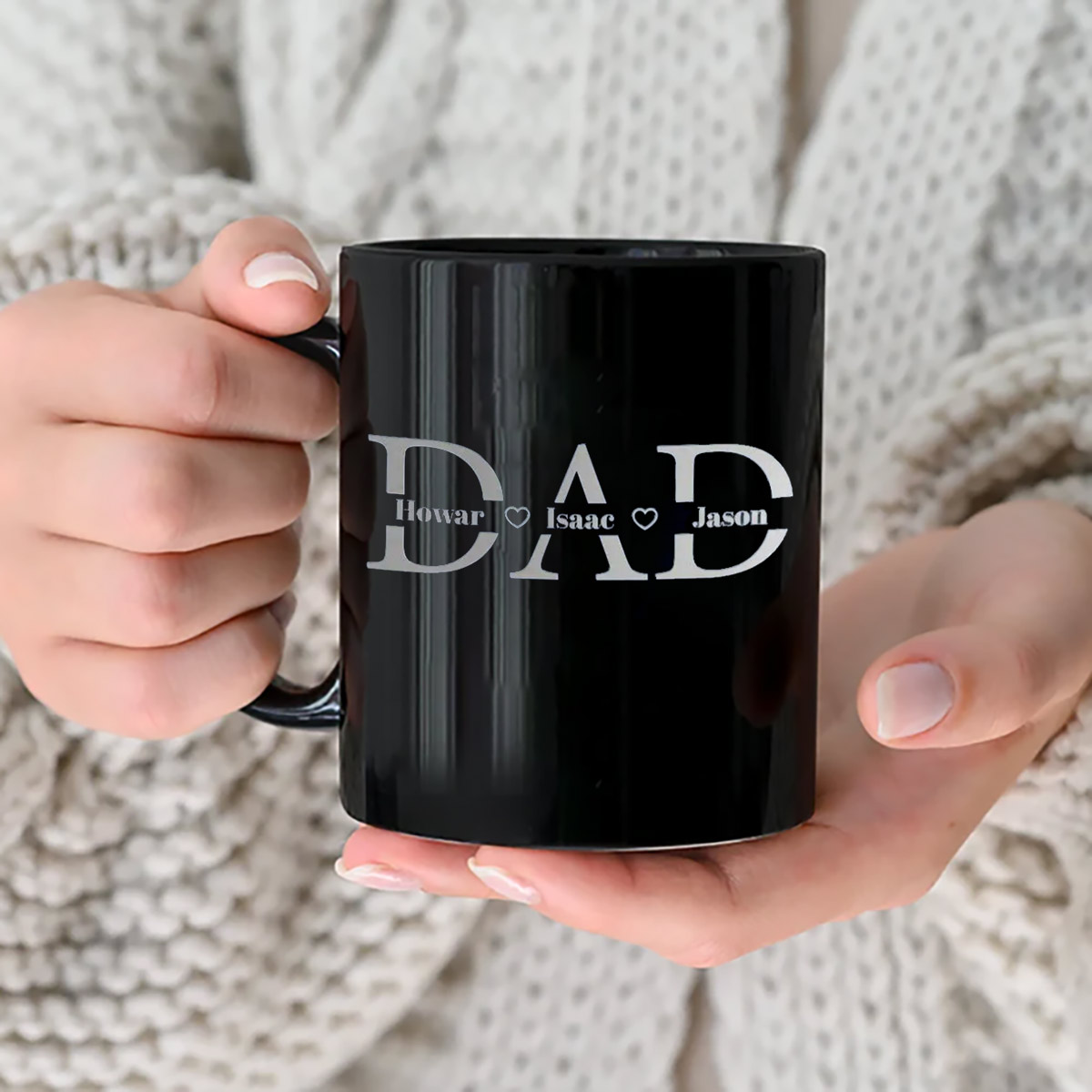 Personalized Dad And Kids Classic Coffee Cup Personalized Dad And Kids Classic Coffee Cup