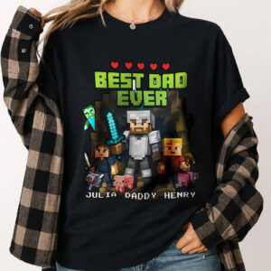 Personalized DadCraft Best Dad Ever Gaming Dad T shirt 3