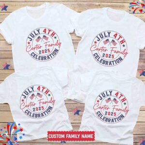 Personalized July 4th Celebration 2025 Patriotic Family T shirt 2