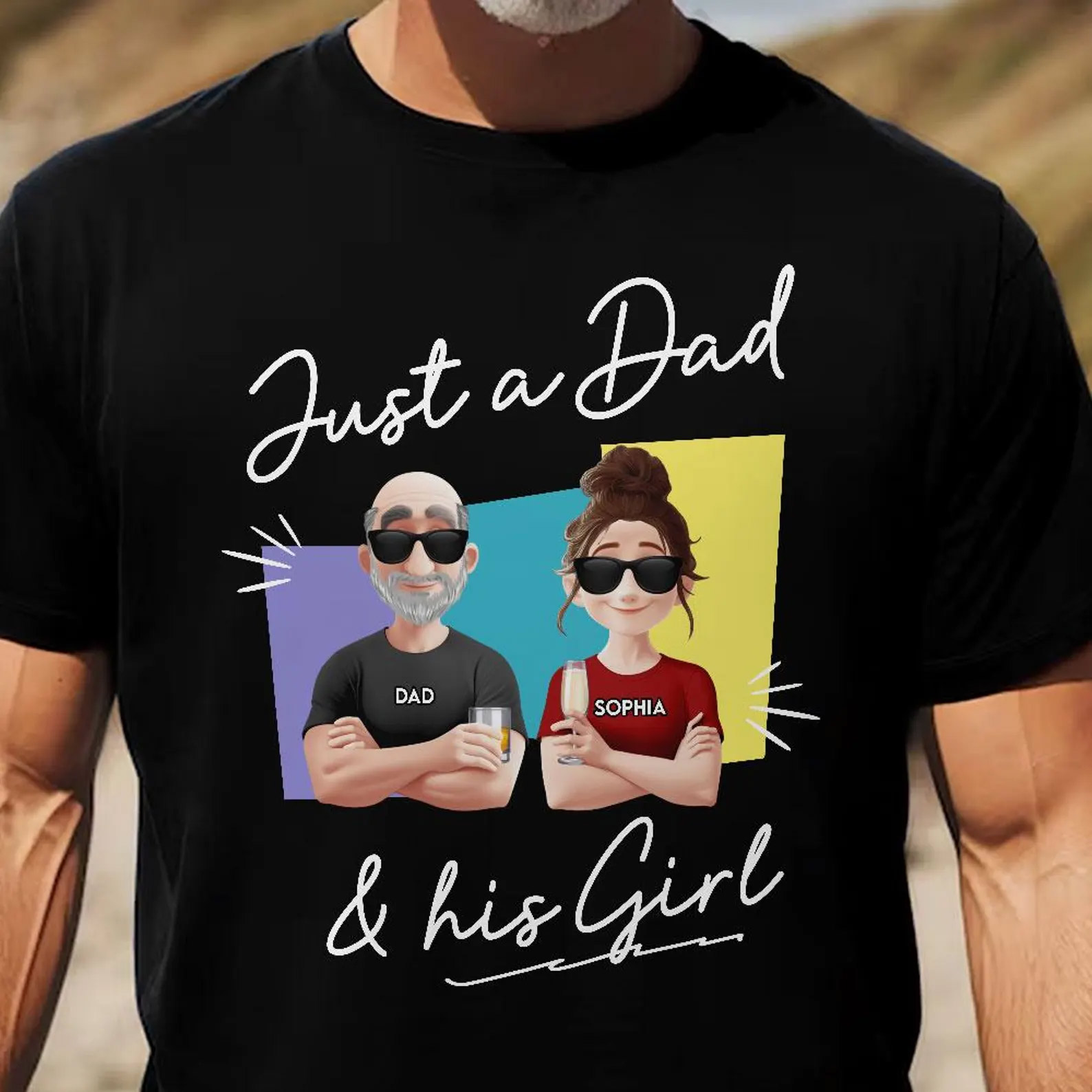 Personalized Just A Dad And His Girl Icon T-shirt Personalized Just A Dad And His Girl Icon T-shirt