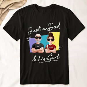 Personalized Just A Dad And His Girl Icon T shirt 2