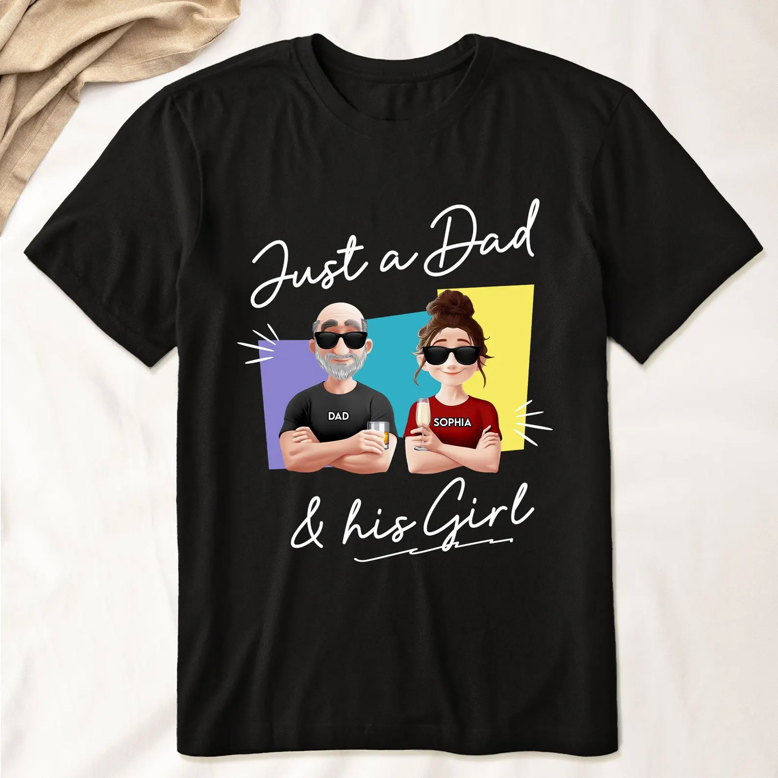 Personalized Just A Dad And His Girl Icon T-shirt Personalized Just A Dad And His Girl Icon T-shirt
