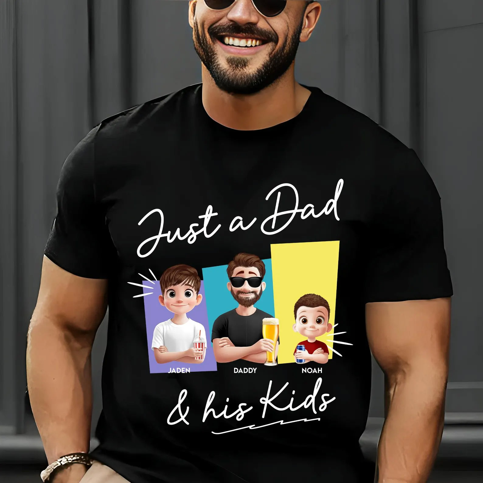 Personalized Just A Dad And His Girl Icon T-shirt Personalized Just A Dad And His Girl Icon T-shirt