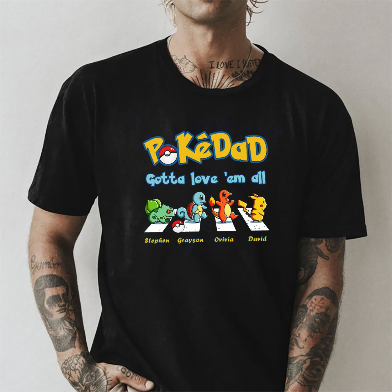 Personalized PokeDad Pokemon Family Abbey Road T-shirt Personalized PokeDad Pokemon Family Abbey Road T-shirt