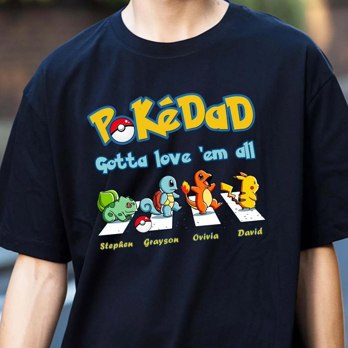 Personalized PokeDad Pokemon Family Abbey Road T-shirt Personalized PokeDad Pokemon Family Abbey Road T-shirt