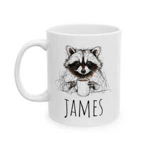 Personalized Raccoon Work Pencil Art Coffee Cup 3