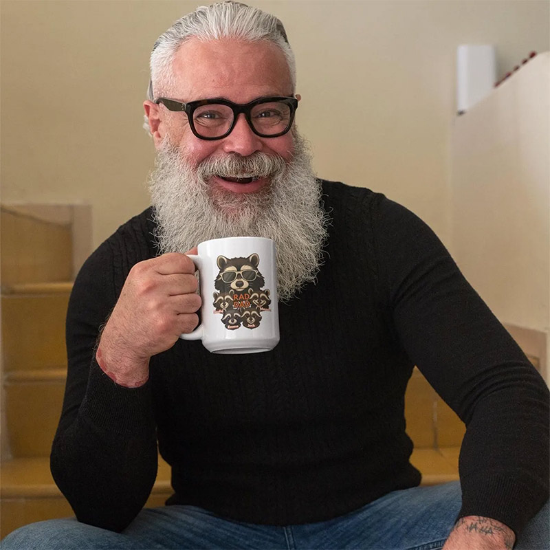 Personalized Rad Dad, Racoons Family Funny Mug Personalized Rad Dad, Racoons Family Funny Mug