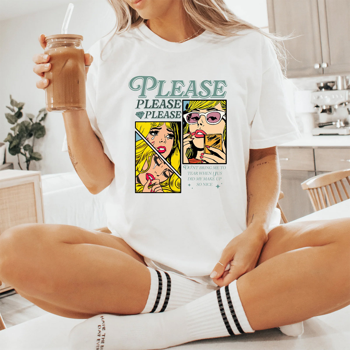 Please Please Please Sabrina Carpenter Comic Style T-shirt Please Please Please Sabrina Carpenter Comic Style T-shirt