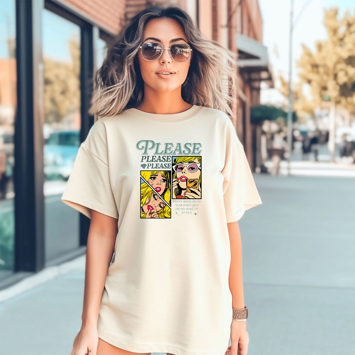 Please Please Please Sabrina Carpenter Comic Style T-shirt Please Please Please Sabrina Carpenter Comic Style T-shirt
