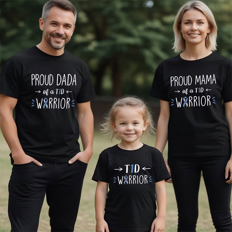 Proud Of A T1D Warrior Family Matching T-shirt Proud Of A T1D Warrior Family Matching T-shirt