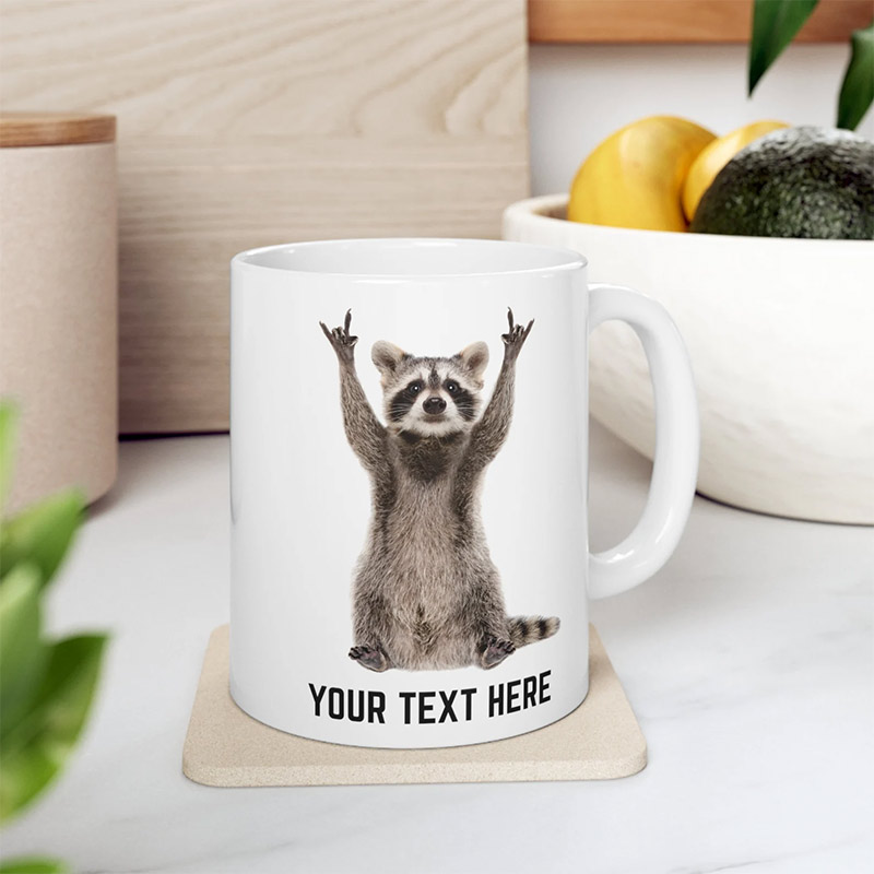 Raccoon Rock Funny Coffee Cup Raccoon Rock Funny Coffee Cup
