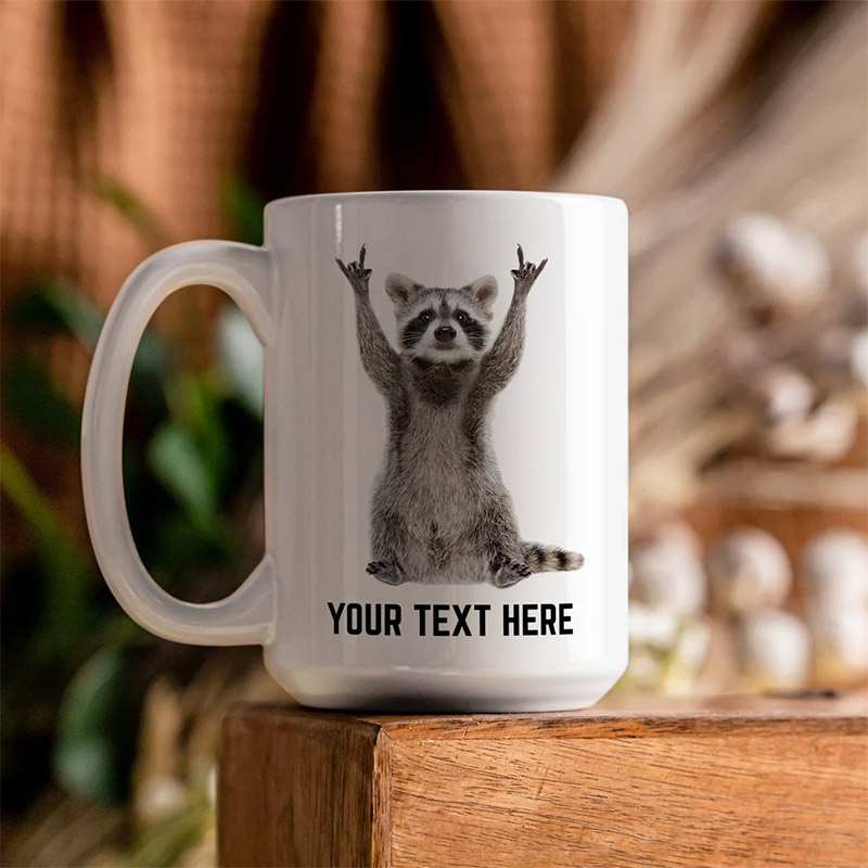 Raccoon Rock Funny Coffee Cup Raccoon Rock Funny Coffee Cup