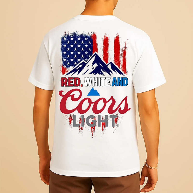 Red White And Coors Light 4th Of July 2-sided T-shirt Red White And Coors Light 4th Of July 2-sided T-shirt