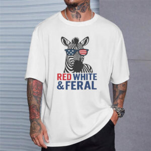 Red White And Feral 4th July Ed The Zebra T shirt 2