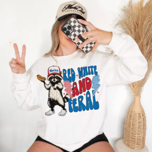 Red White And Feral 4th Of July Hotdog Raccoon T shirt 1