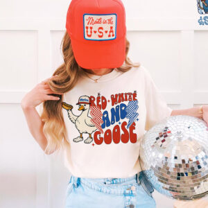 Red White And Goose Funny 4th Of July Patriotic Comfort Colors T shirt 2