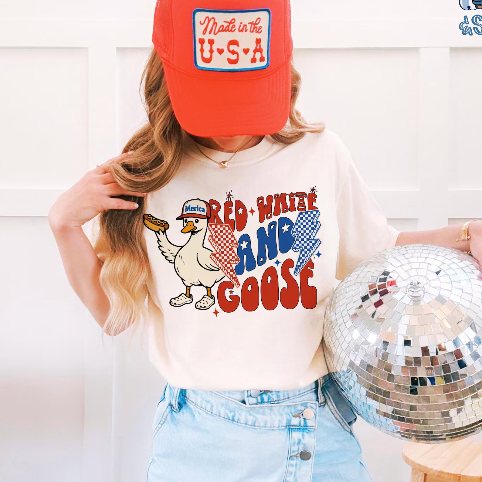 Red White And Goose USA Patriotic Goose T-shirt Red White And Goose USA Patriotic Goose T-shirt