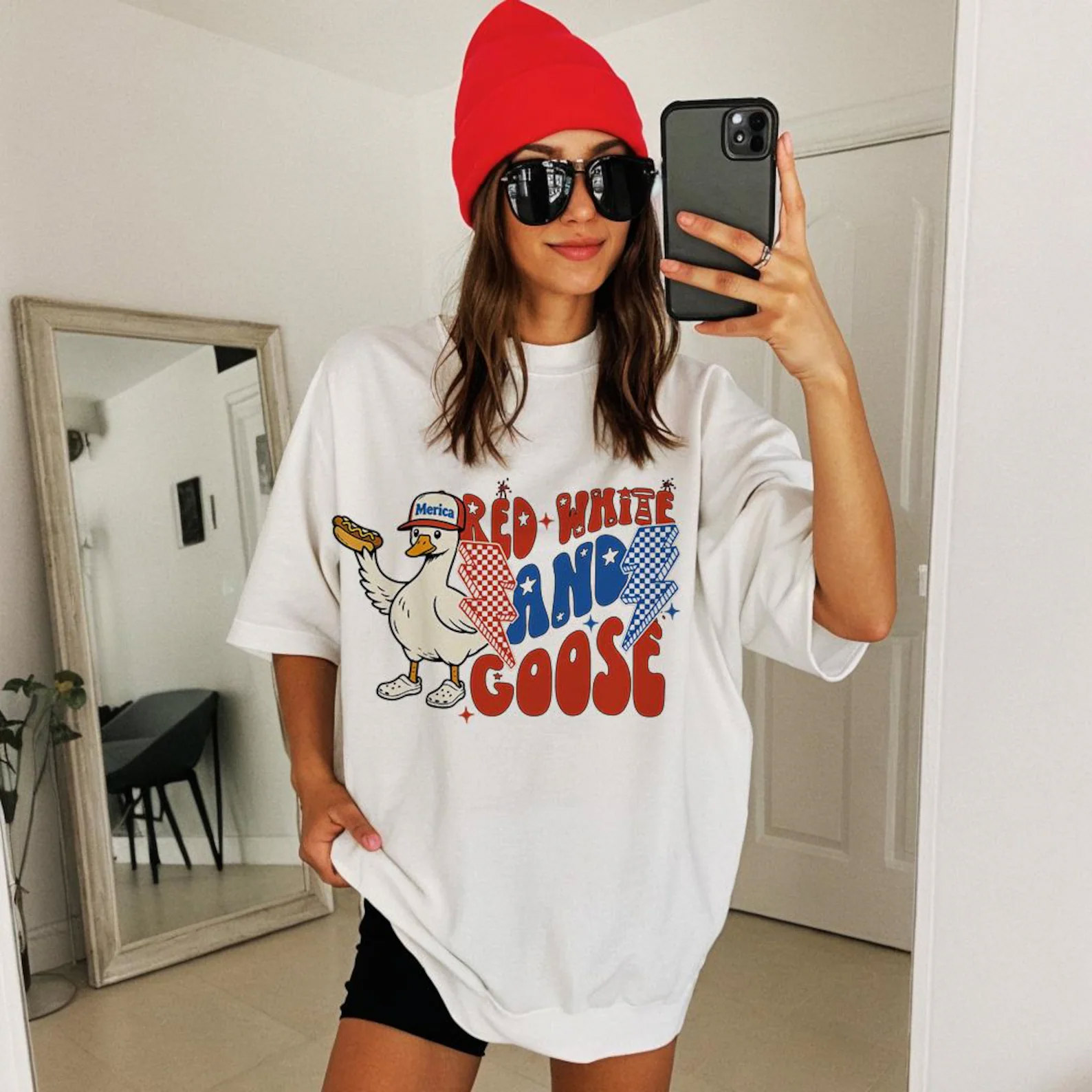 Red White And Goose USA Patriotic Goose T-shirt Red White And Goose USA Patriotic Goose T-shirt