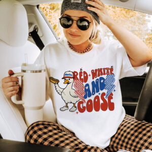 Red White And Goose USA Patriotic Goose T shirt 3