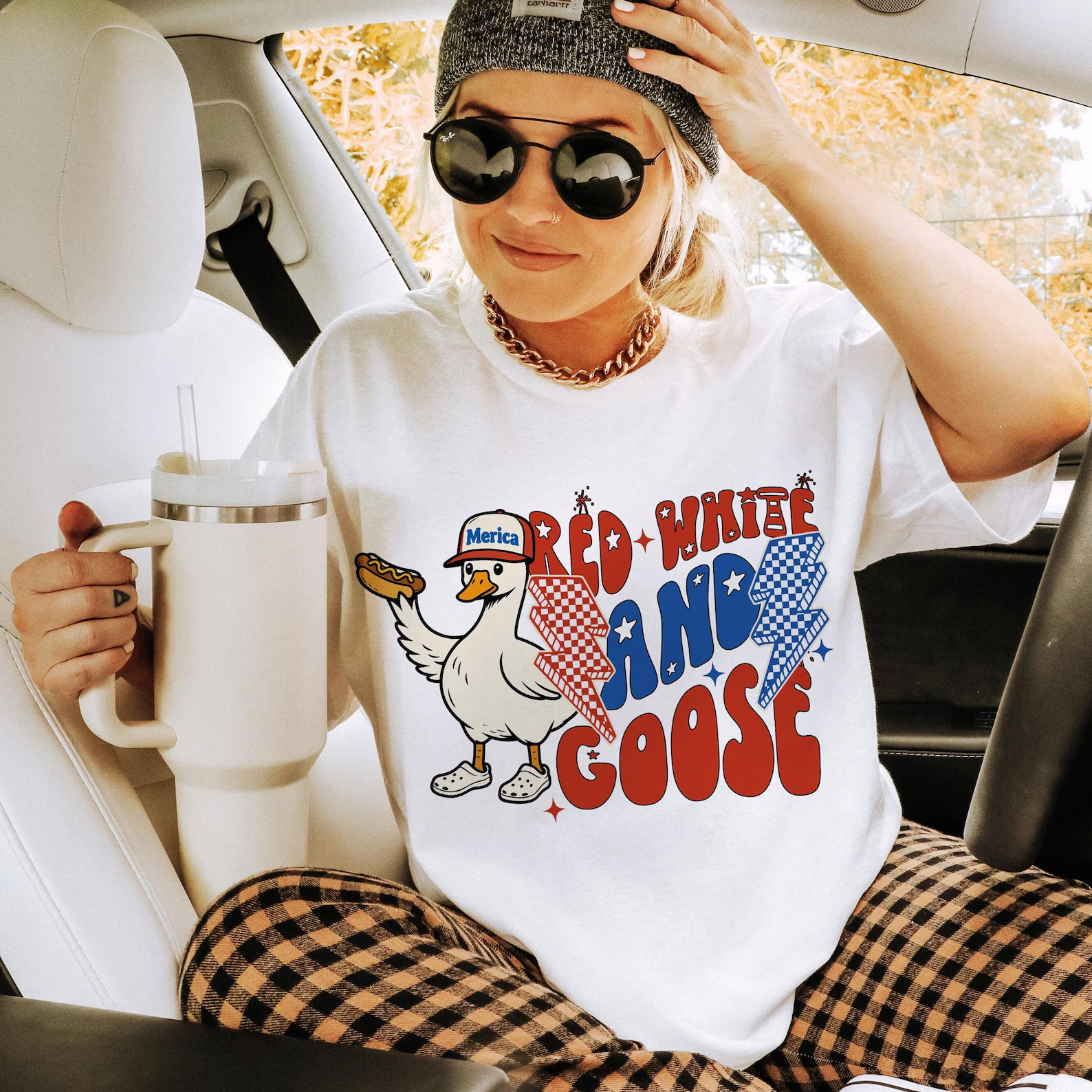 Red White And Goose USA Patriotic Goose T-shirt Red White And Goose USA Patriotic Goose T-shirt