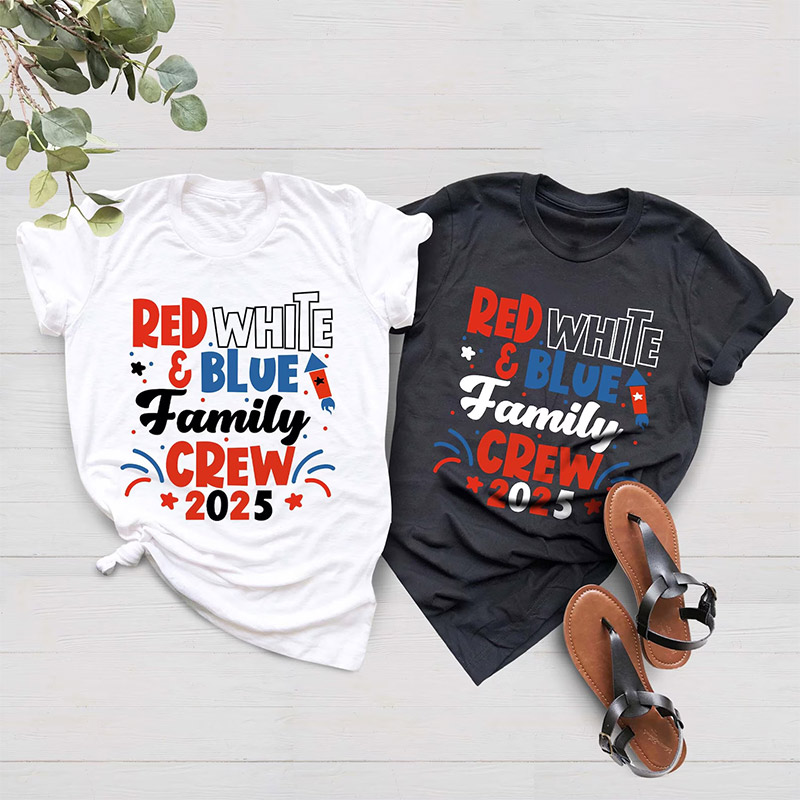 Custom Red White And Blue Family Crew 2025 4th Of July Tee Custom Red White And Blue Family Crew 2025 4th Of July Tee
