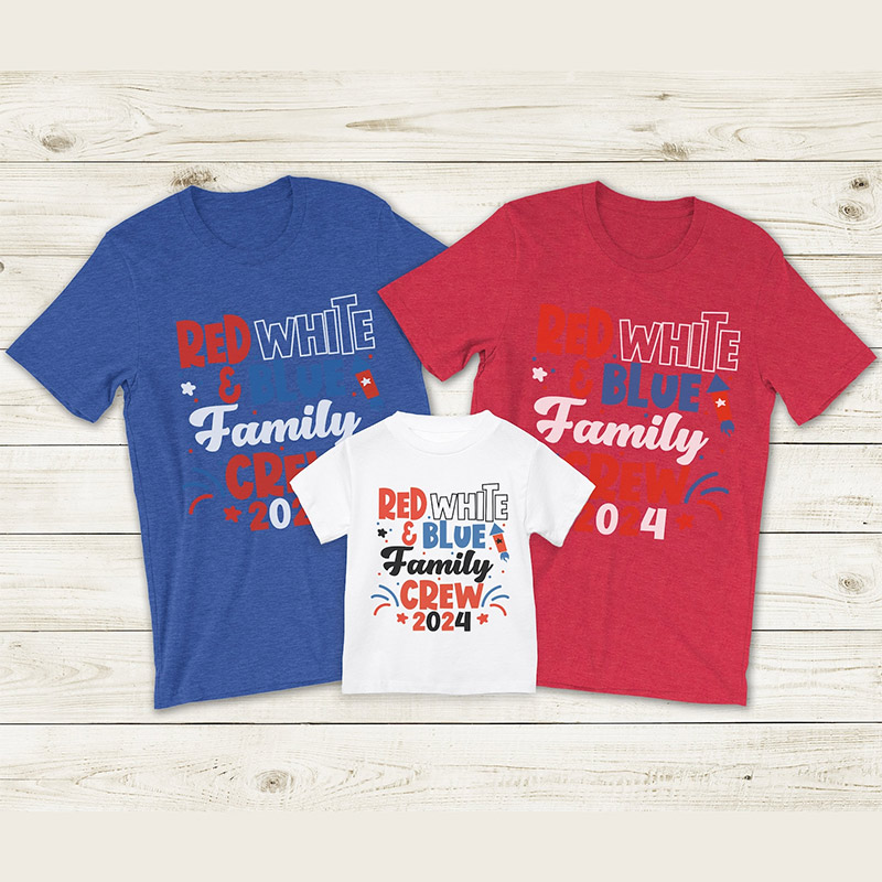 Custom Red White And Blue Family Crew 2025 4th Of July Tee Custom Red White And Blue Family Crew 2025 4th Of July Tee