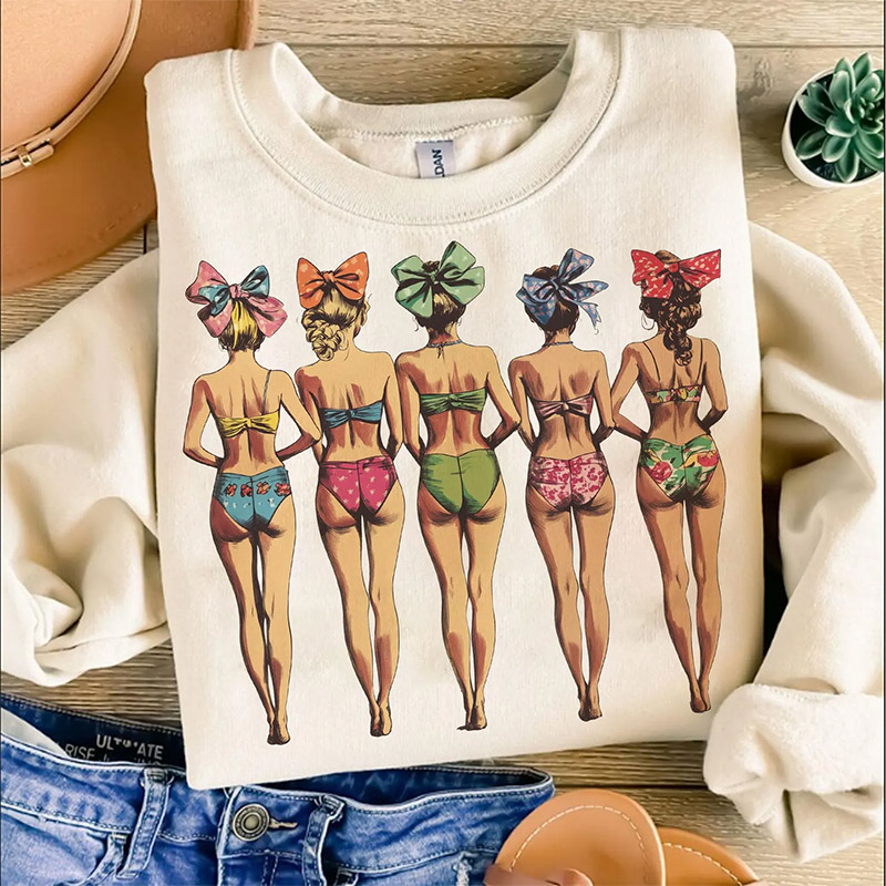 Retro Coquette Bikini Beach Girl Trip T-shirt Retro Coquette Bikini Beach Girl Trip T-shirt
