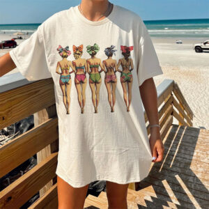Retro Coquette Bikini Beach Girl Trip T shirt 3