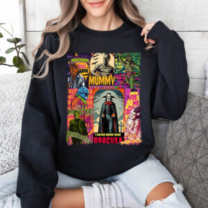 Retro Horror Movie All Mystery Creatures Comic Book T shirt 1