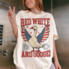Retro Red White And Goose Independence Day USA Comfort Colors Tee