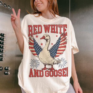 Retro Red White And Goose independence day usa Comfort Colors Tee 1