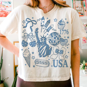 Retro independence day usa Comfort Colors T shirt 2