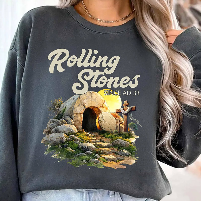 Rolling Stones Since AD 33 Easter Christian Comfort Colors Tee Rolling Stones Since AD 33 Easter Christian Comfort Colors Tee