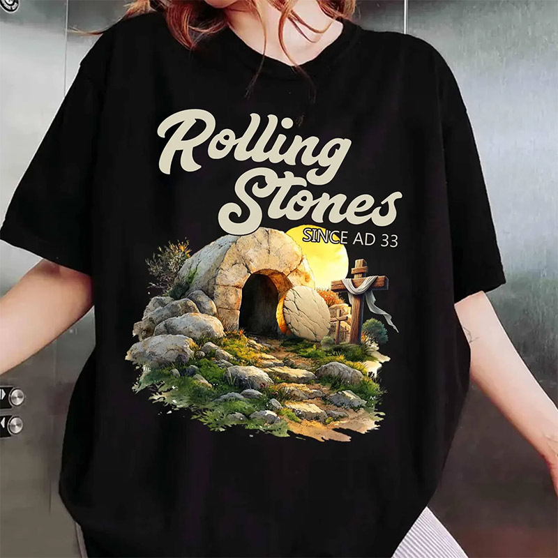 Rolling Stones Since AD 33 Easter Christian Comfort Colors Tee Rolling Stones Since AD 33 Easter Christian Comfort Colors Tee