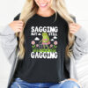 Sagging But Still Gagging Funny Old Lady Frog Meme T-shirt