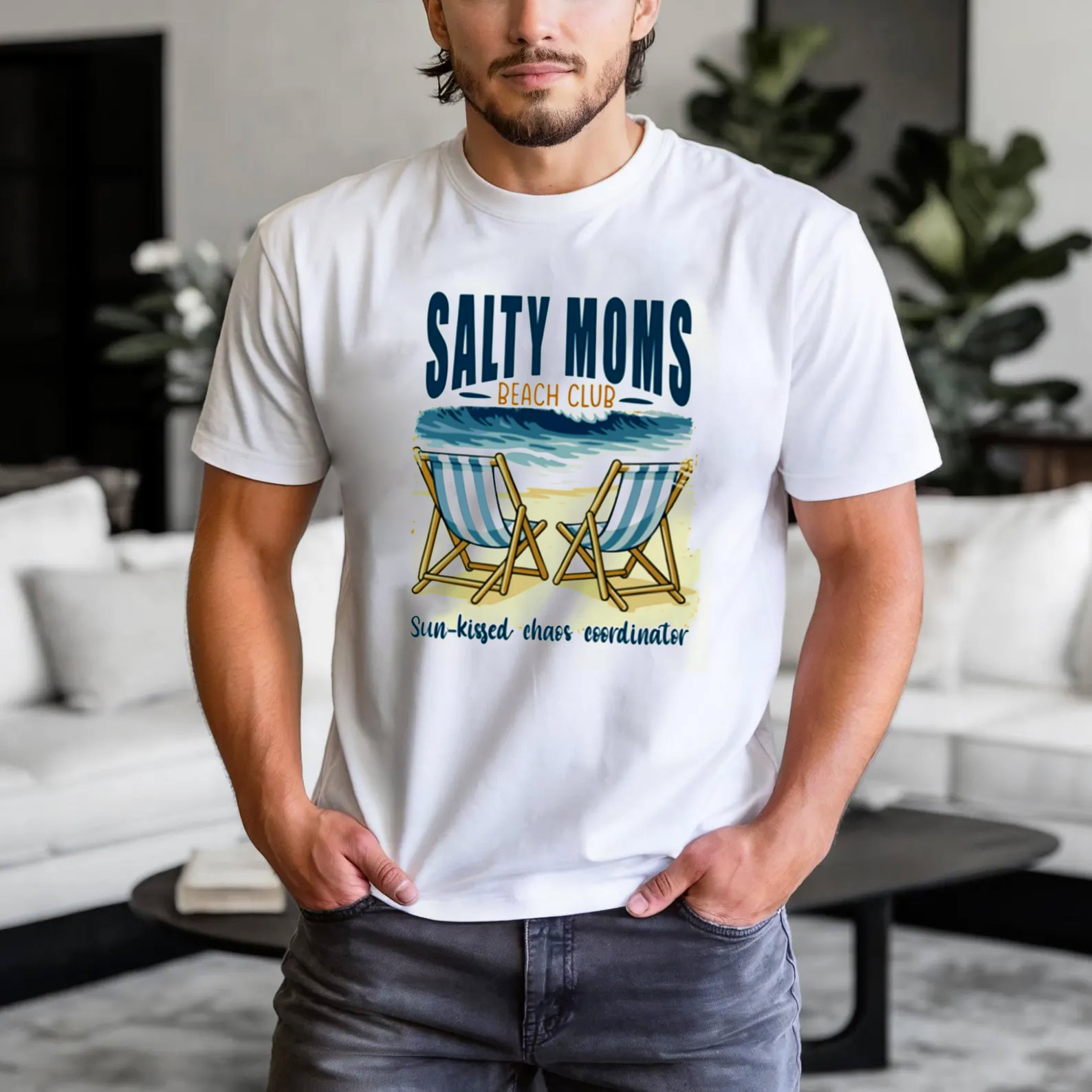 Salty Moms Beach Club Summer Vacation T-shirt Salty Moms Beach Club Summer Vacation T-shirt