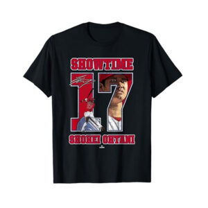 Showtime Shohei Ohtani LA Dodgers Anime Signature T-shirt Showtime Shohei Ohtani LA Dodgers Anime Signature T-shirt