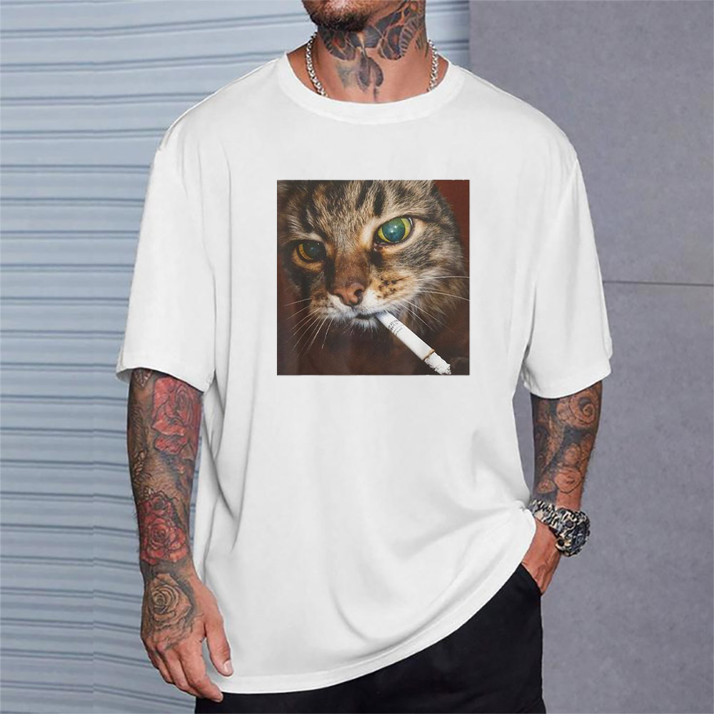 Smoking Cat Funny Cat Meme T-shirt Smoking Cat Funny Cat Meme T-shirt