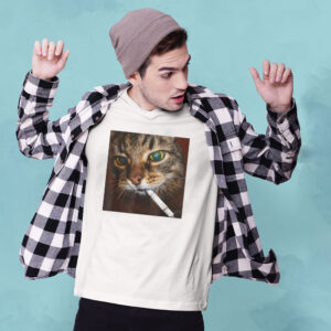 Smoking Cat Funny Cat Meme T shirt 3
