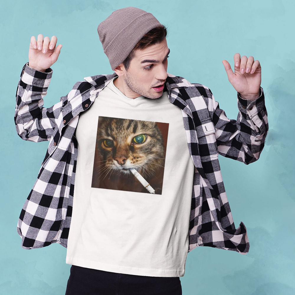 Smoking Cat Funny Cat Meme T-shirt Smoking Cat Funny Cat Meme T-shirt